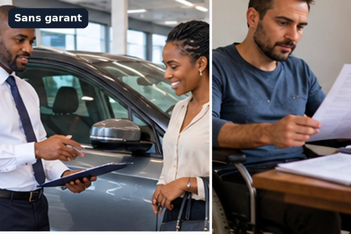 Dossier de leasing automobile et clés de voiture posés sur un bureau à côté d’un contrat
