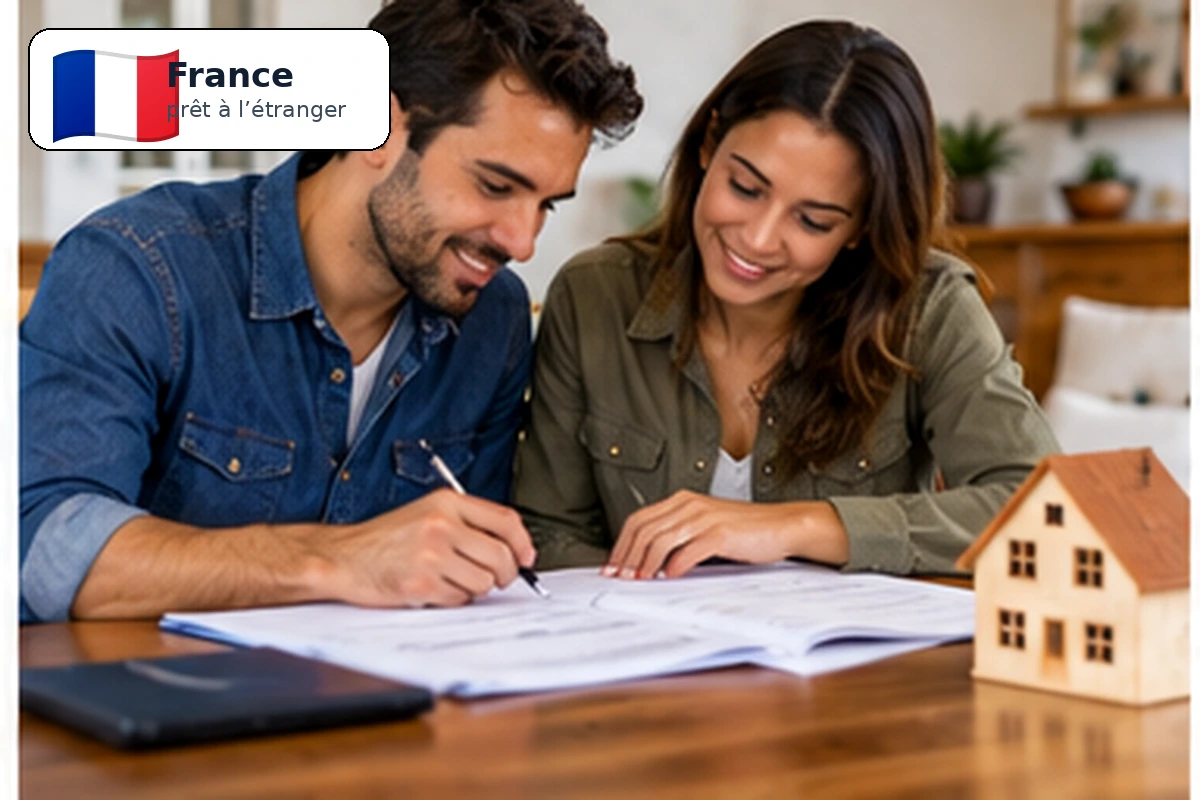 Clés d'un logement français posées sur un dossier de prêt immobilier et une carte de France