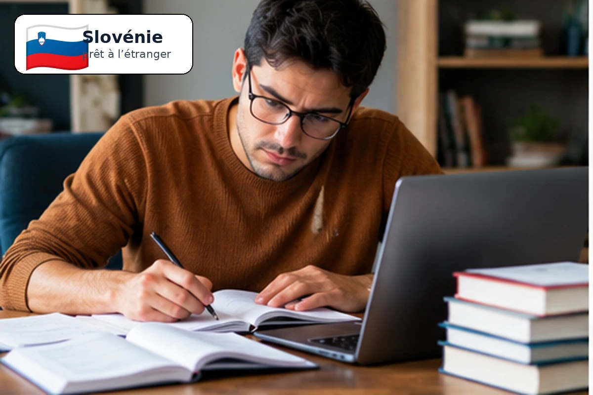Centre de Ljubljana et rivière Ljubljanica, illustration du crédit bancaire en Slovénie